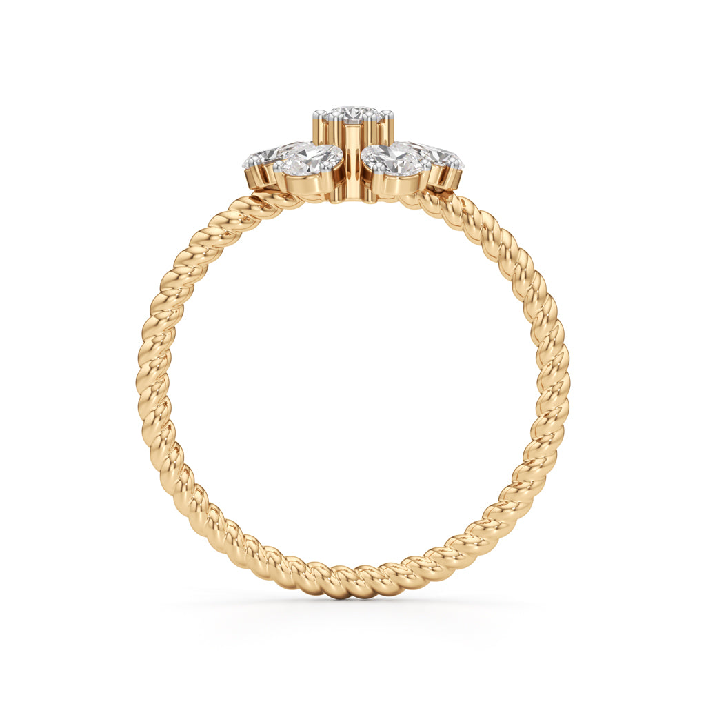 Twisted Bloom Petite Diamond Ring