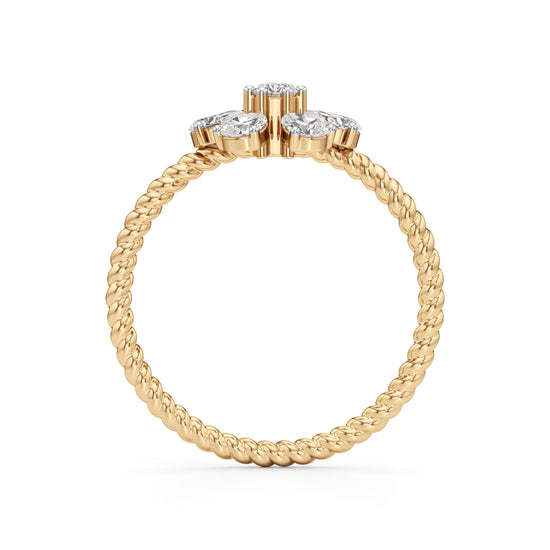 Twisted Bloom Petite Diamond Ring