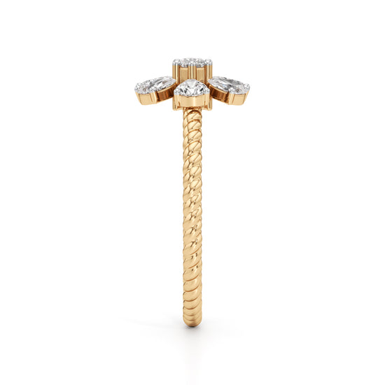 Twisted Bloom Petite Diamond Ring