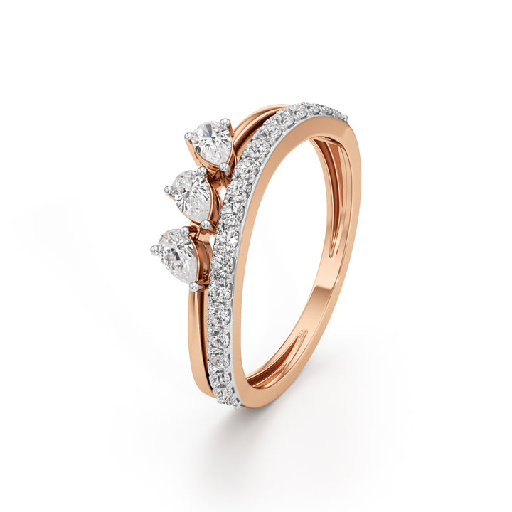 Trinity Bloom Diamond Ring