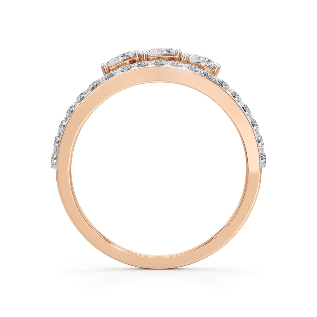 Trinity Bloom Diamond Ring