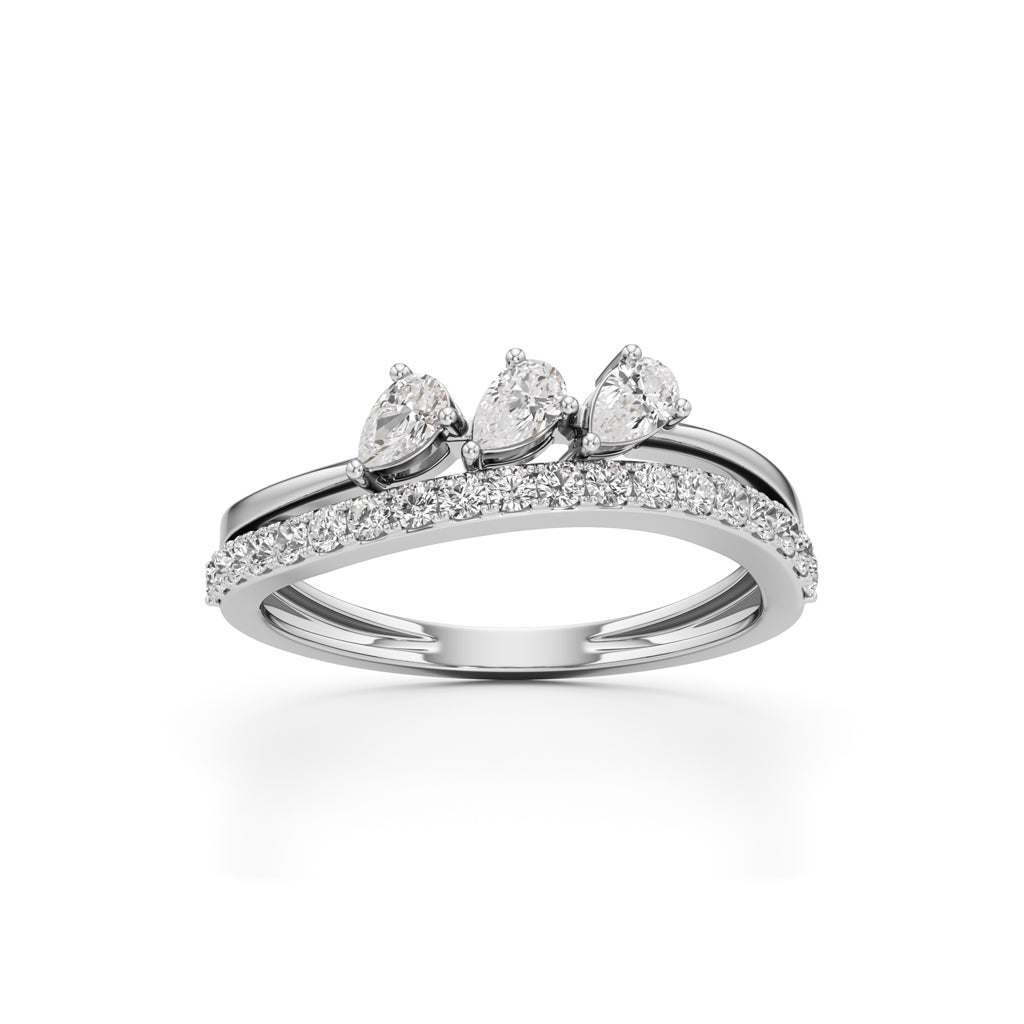 Trinity Bloom Diamond Ring