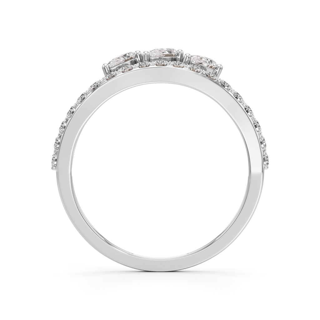 Trinity Bloom Diamond Ring