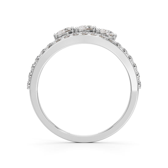 Trinity Bloom Diamond Ring