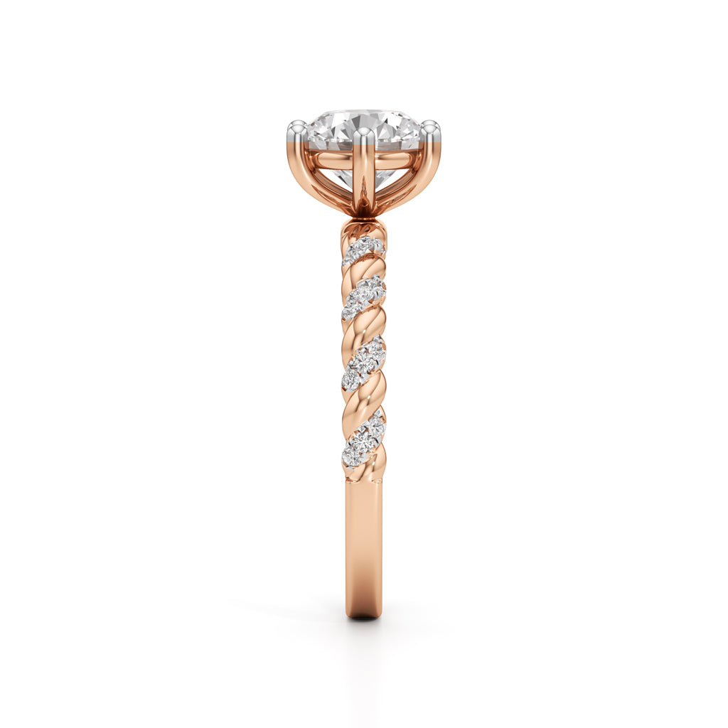 Twist of Eternity Solitaire Ring