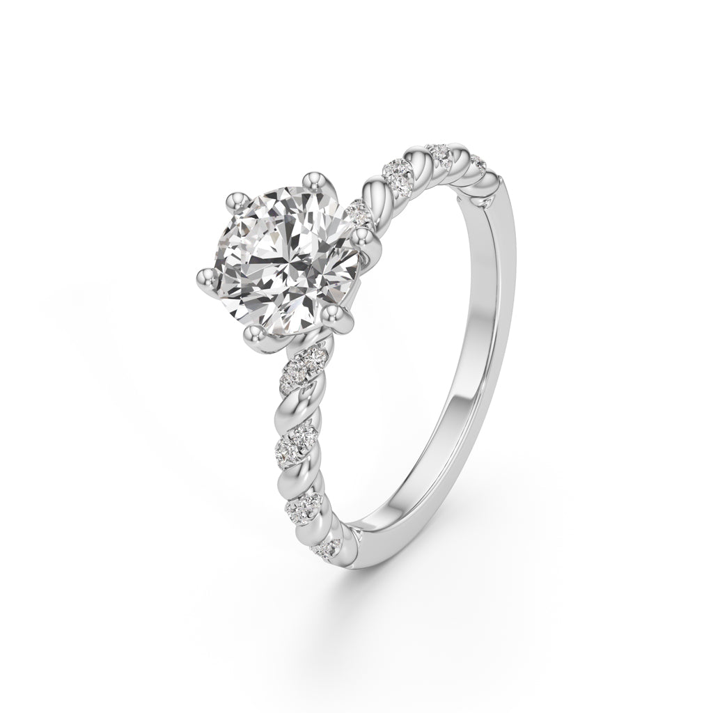 Twist of Eternity Solitaire Ring