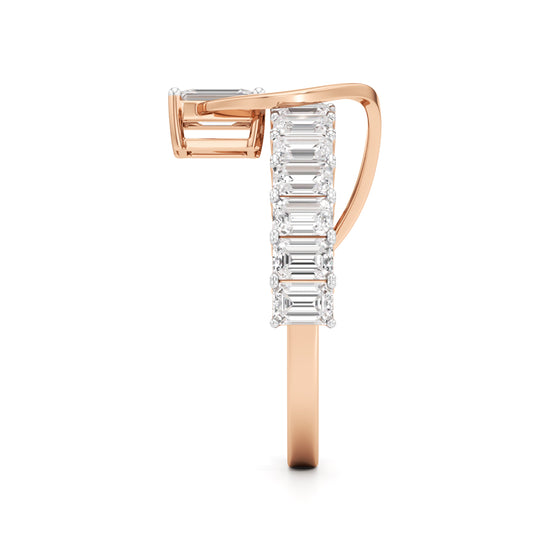 Eterna Curve Baguette Diamond Ring