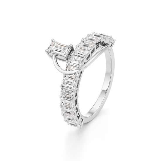Eterna Curve Baguette Diamond Ring