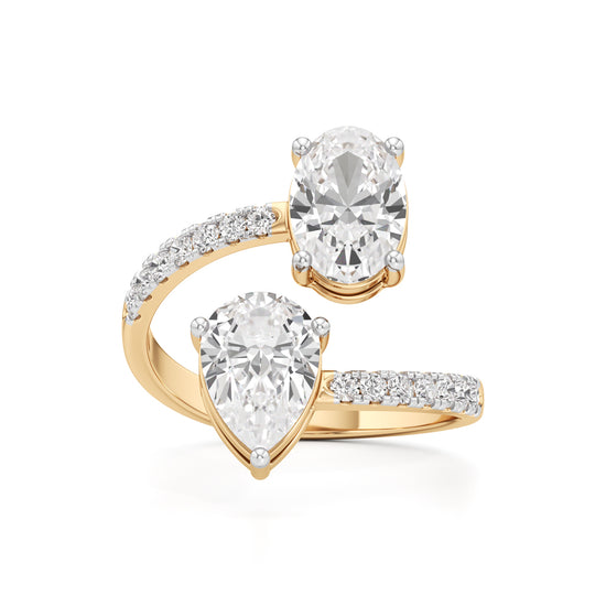Celestia Duet Bypass Diamond Ring