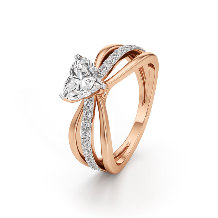 Amora Split Shank Heart Ring