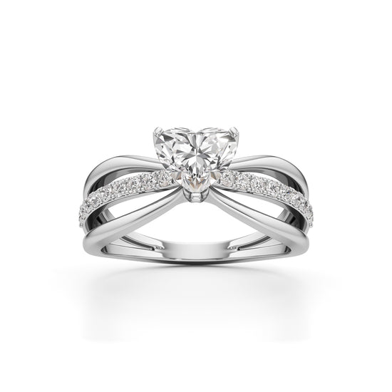 Amora Split Shank Heart Ring