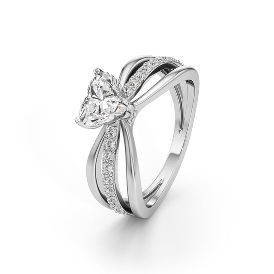 Amora Split Shank Heart Ring