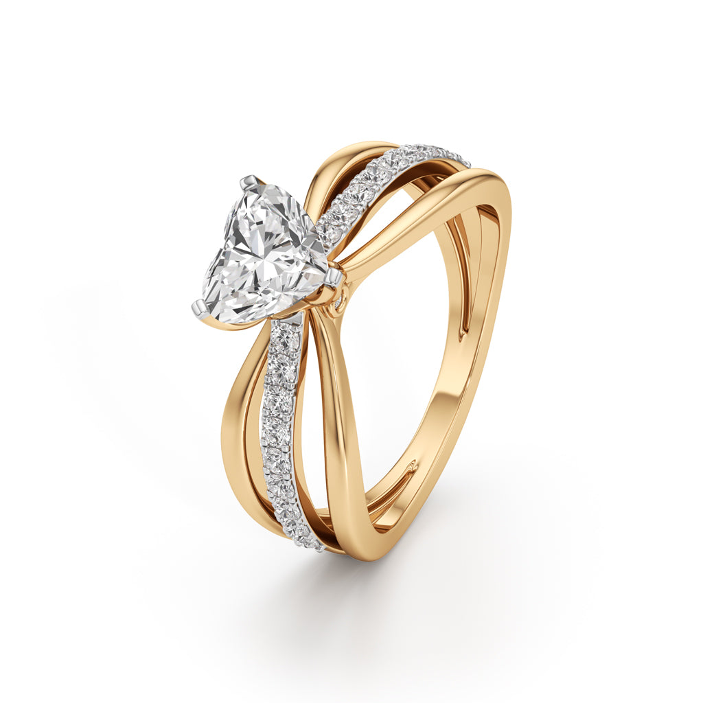 Amora Split Shank Heart Ring