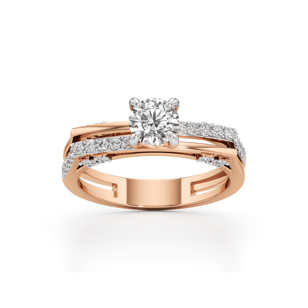 Celestia DualBand Solitaire Ring
