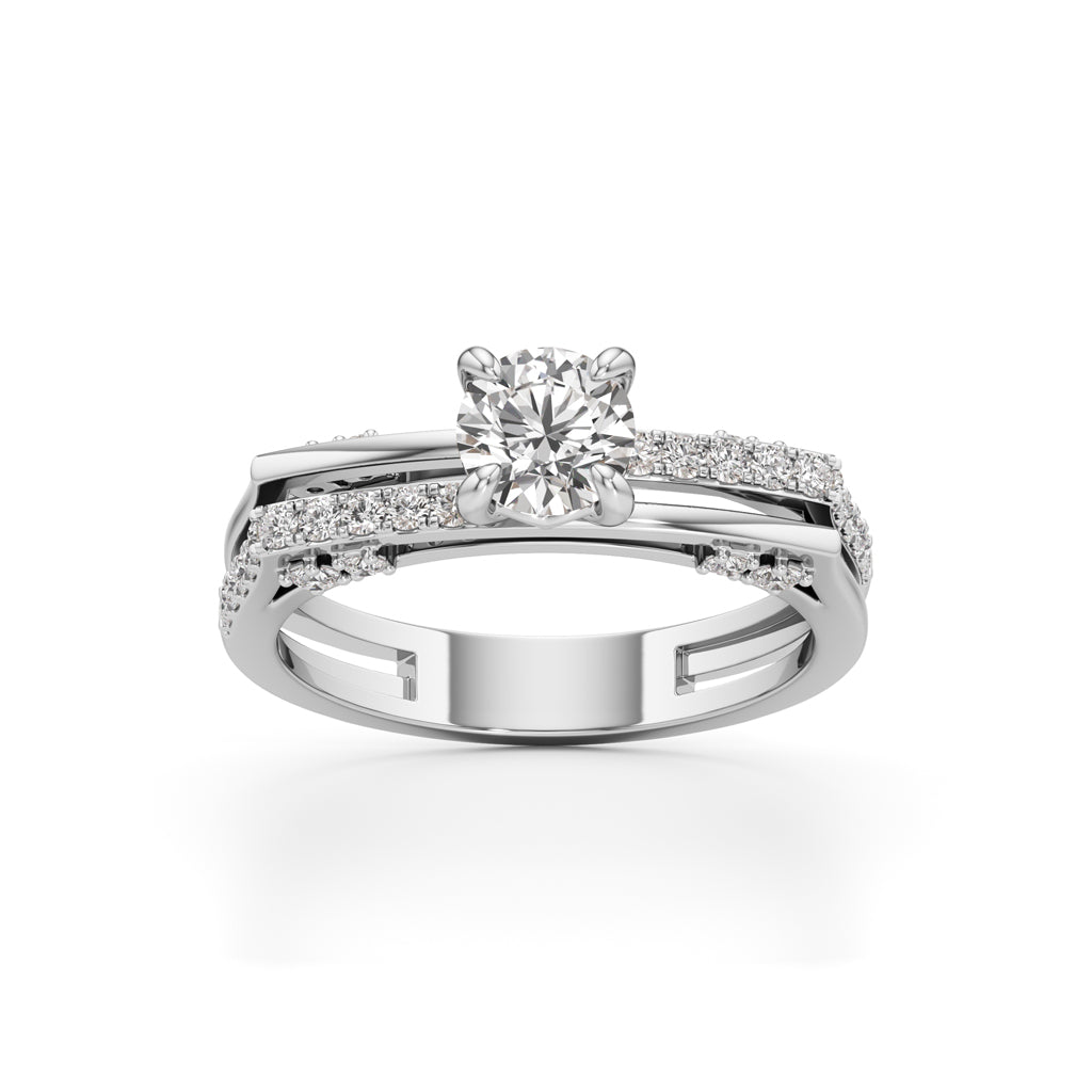 Celestia Dual-Band Solitaire Ring