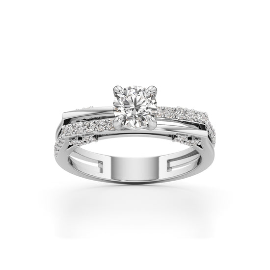 Celestia Dual-Band Solitaire Ring