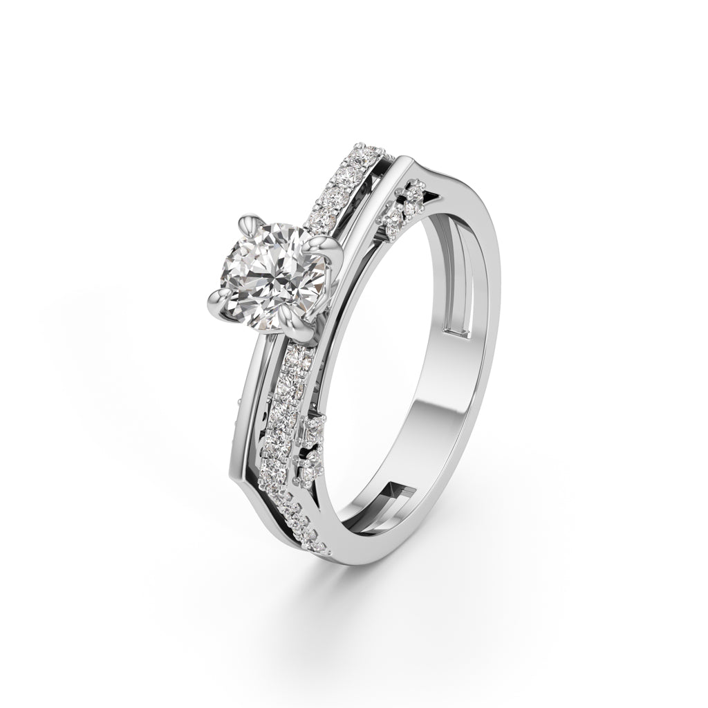 Celestia Dual-Band Solitaire Ring
