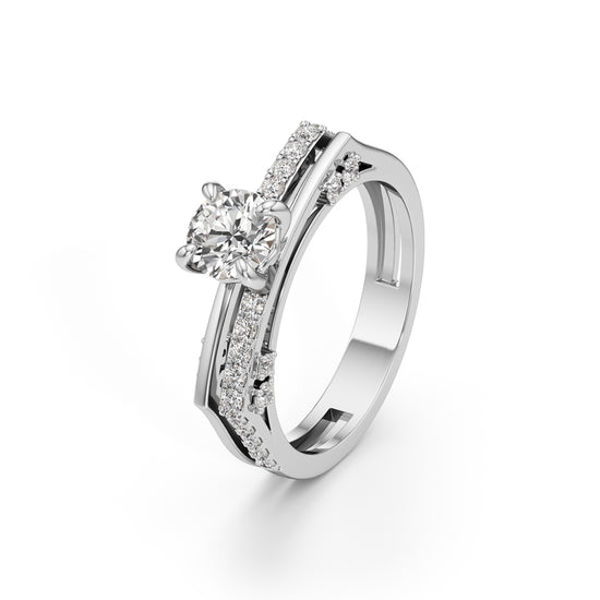 Celestia Dual-Band Solitaire Ring