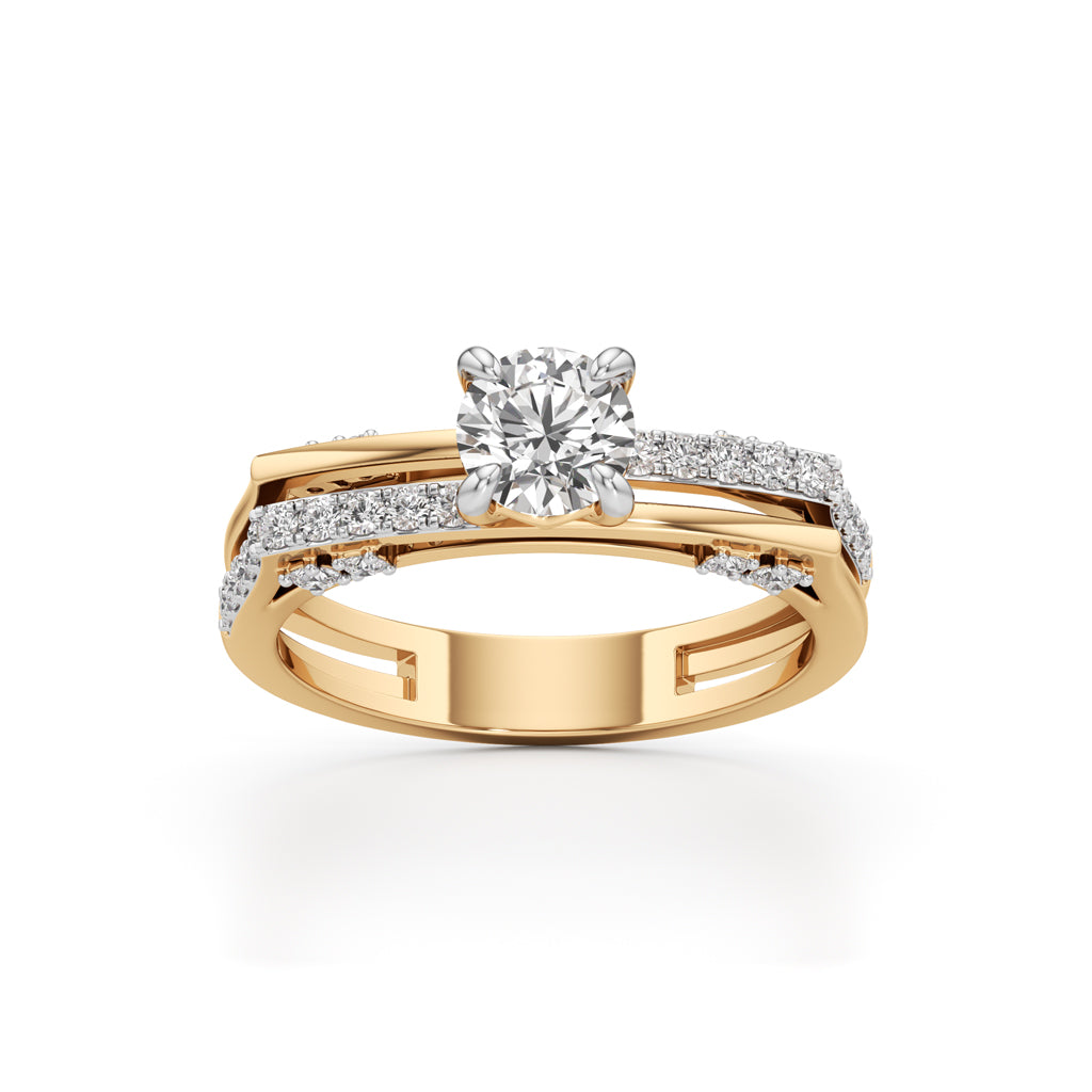 Celestia Dual-Band Solitaire Ring