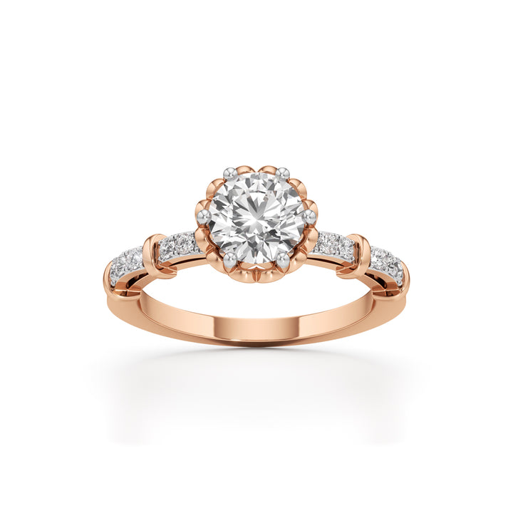 Aurora Crown Solitaire Ring