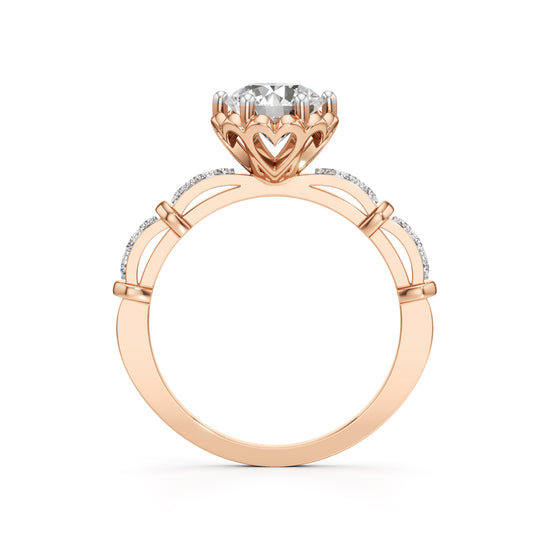 Aurora Crown Solitaire Ring