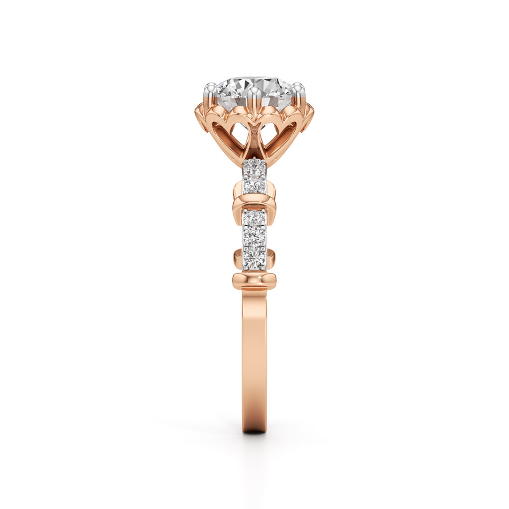 Aurora Crown Solitaire Ring
