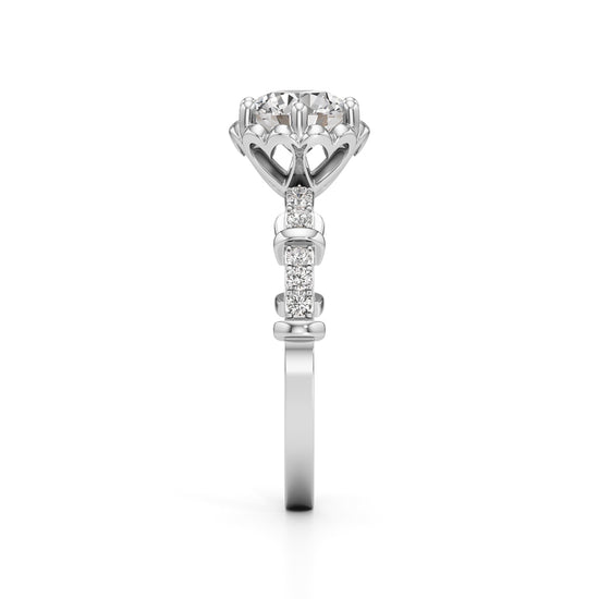 Aurora Crown Solitaire Ring