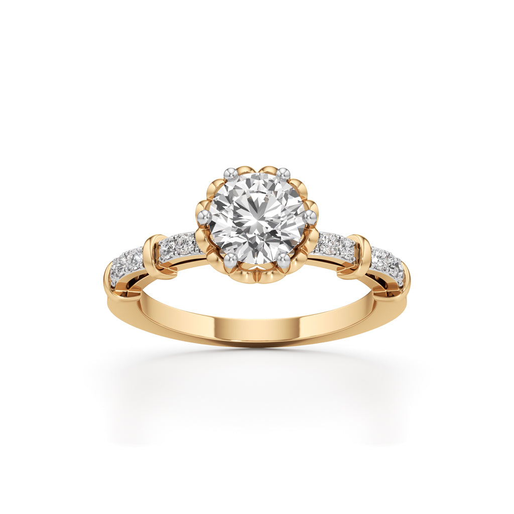 Aurora Crown Solitaire Ring