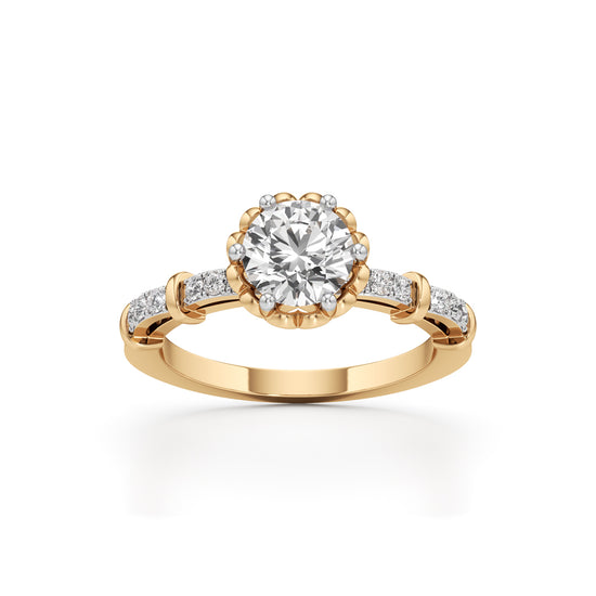 Aurora Crown Solitaire Ring