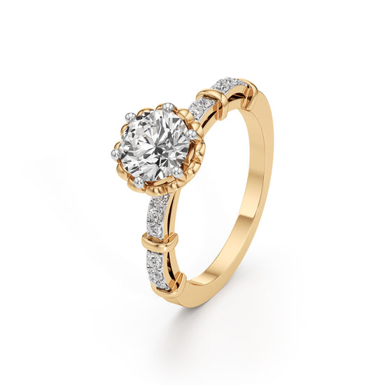 Aurora Crown Solitaire Ring