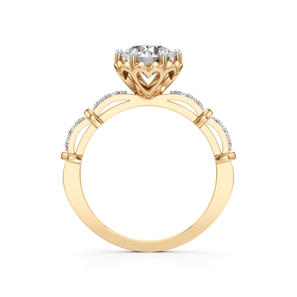 Aurora Crown Solitaire Ring