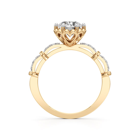 Aurora Crown Solitaire Ring