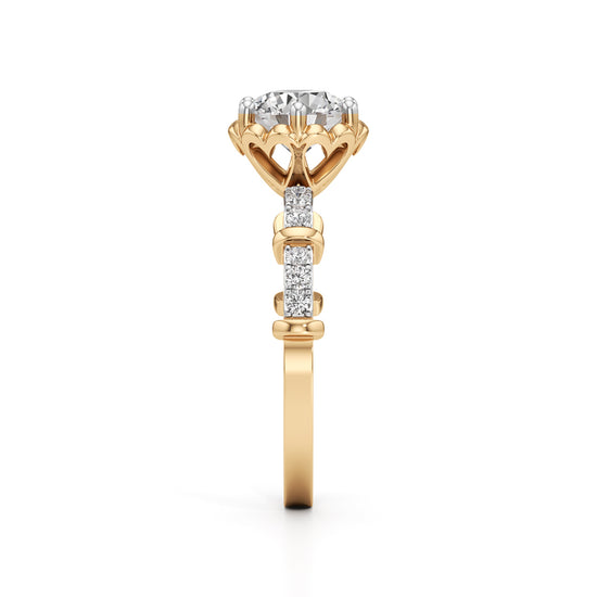 Aurora Crown Solitaire Ring