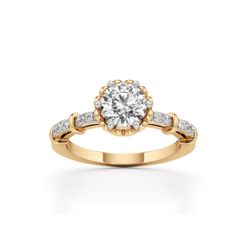Aurora Crown Solitaire Ring