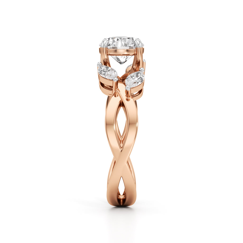 1Ct. Round Celestia Twist Diamond Ring