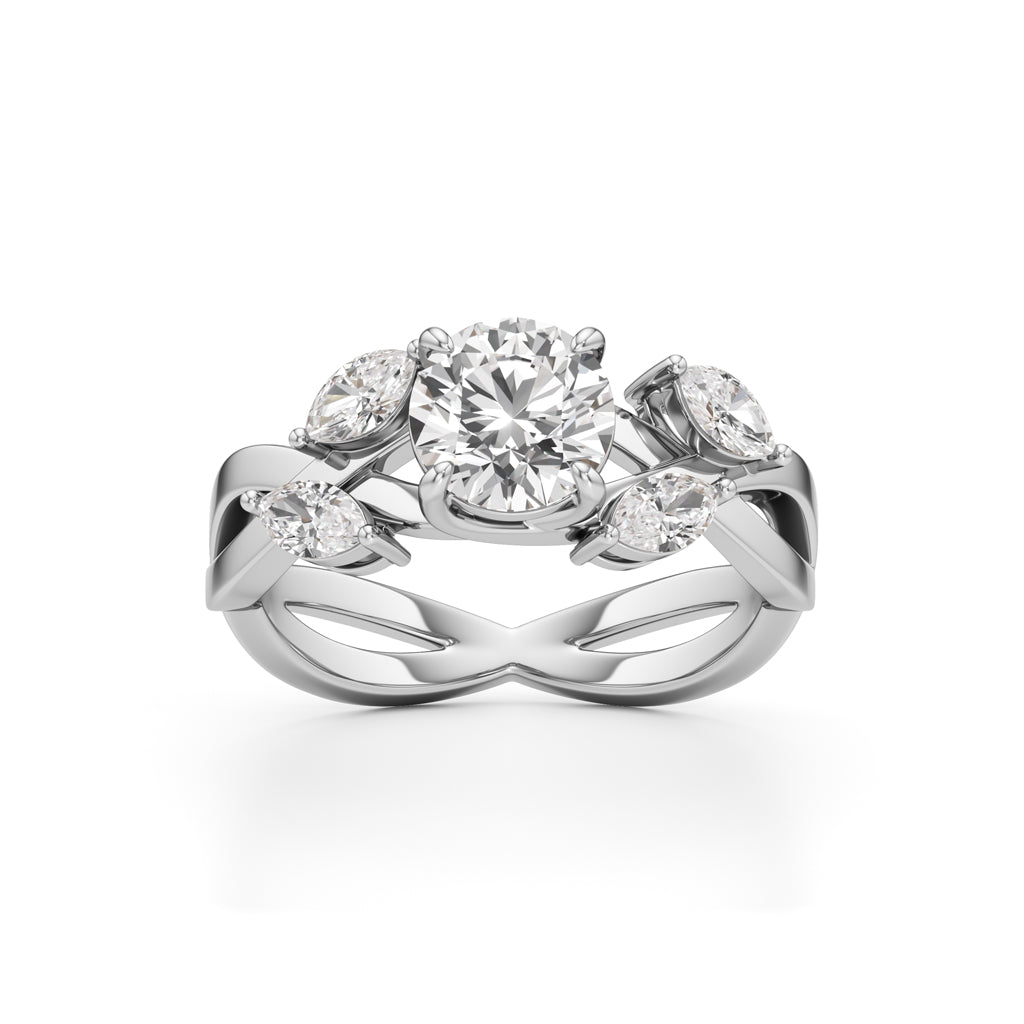 1Ct. Round Celestia Twist Diamond Ring