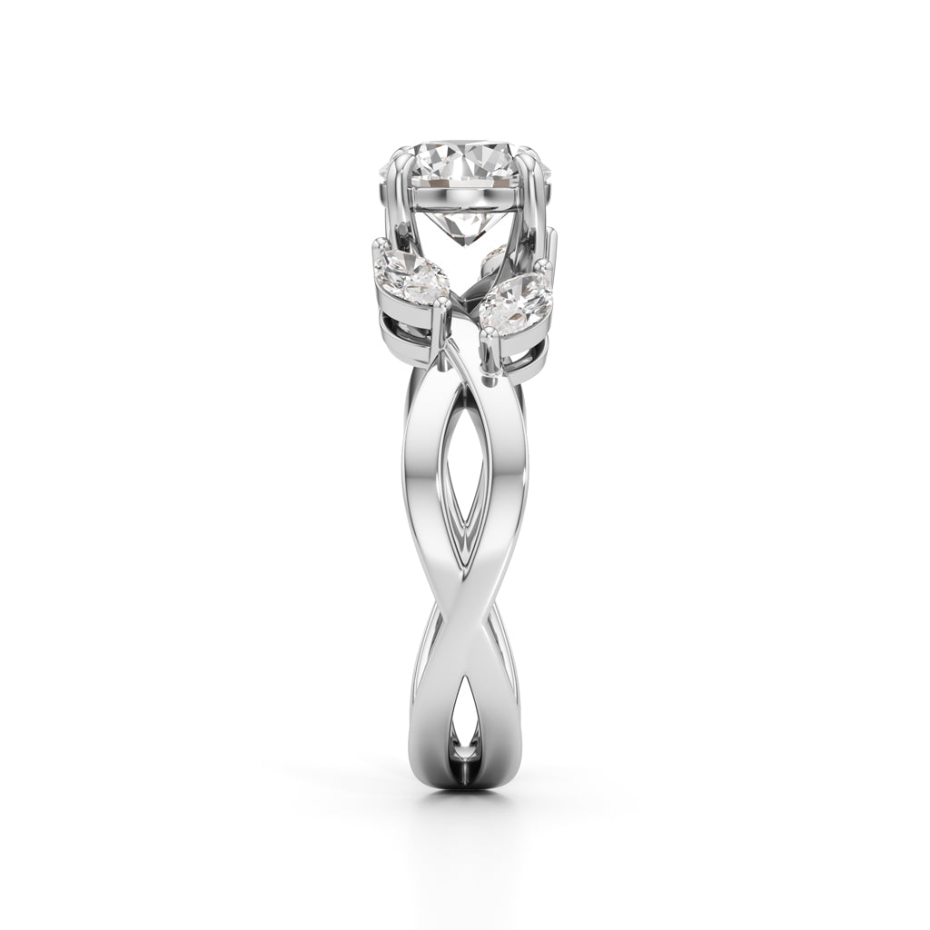 1Ct. Round Celestia Twist Diamond Ring
