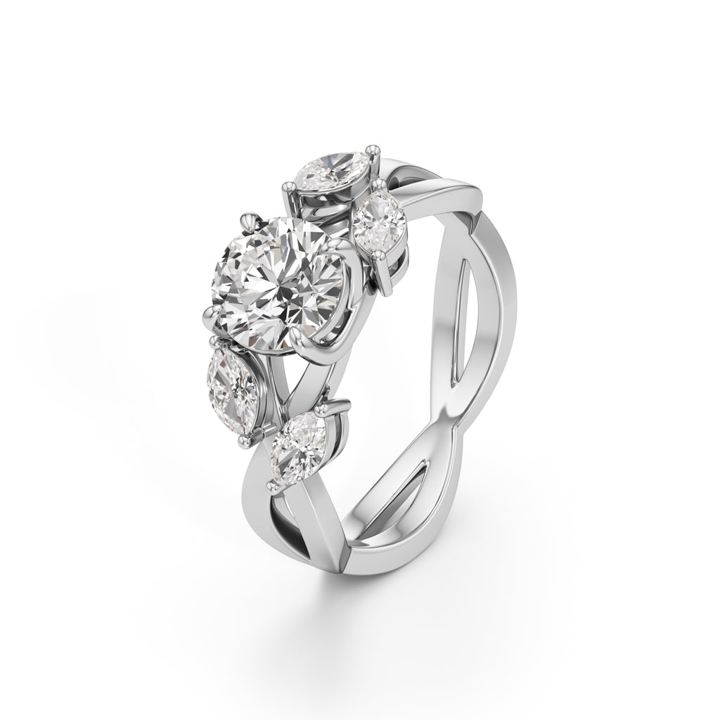 1Ct Round Celestia Twist Diamond Ring