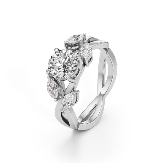 1Ct Round Celestia Twist Diamond Ring