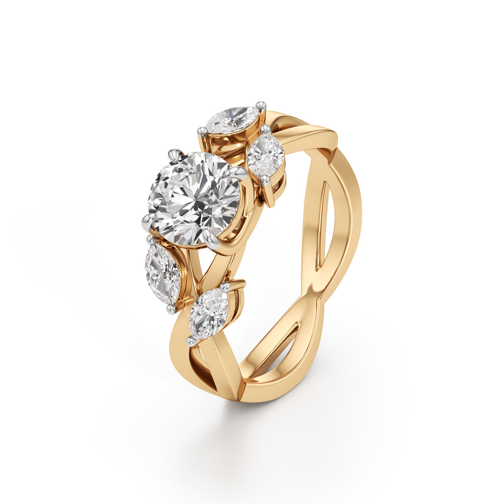 1Ct. Round Celestia Twist Diamond Ring