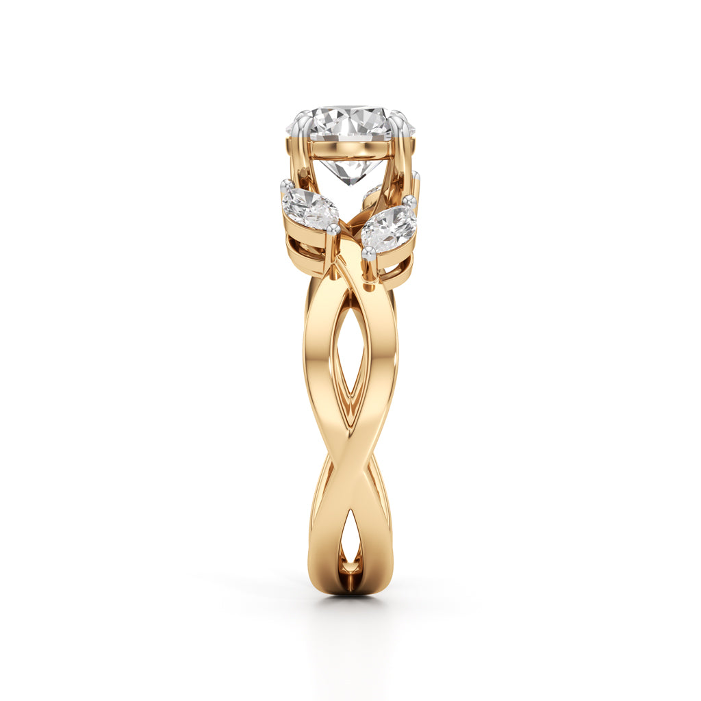 1Ct. Round Celestia Twist Diamond Ring