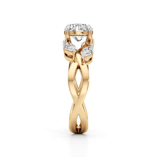 1Ct. Round Celestia Twist Diamond Ring