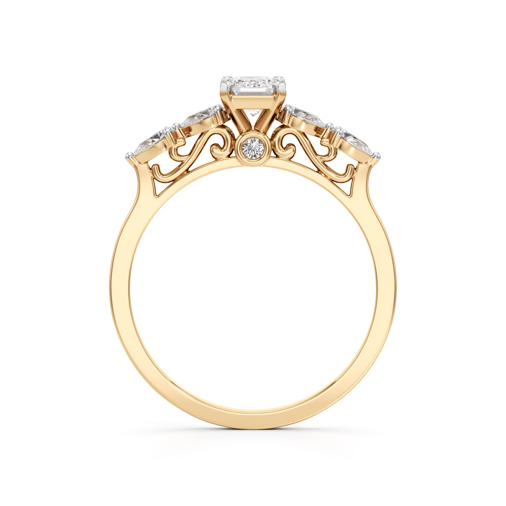 Regal Harmony Emerald Ring