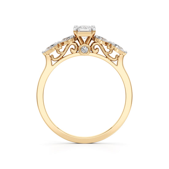 Regal Harmony Emerald Ring