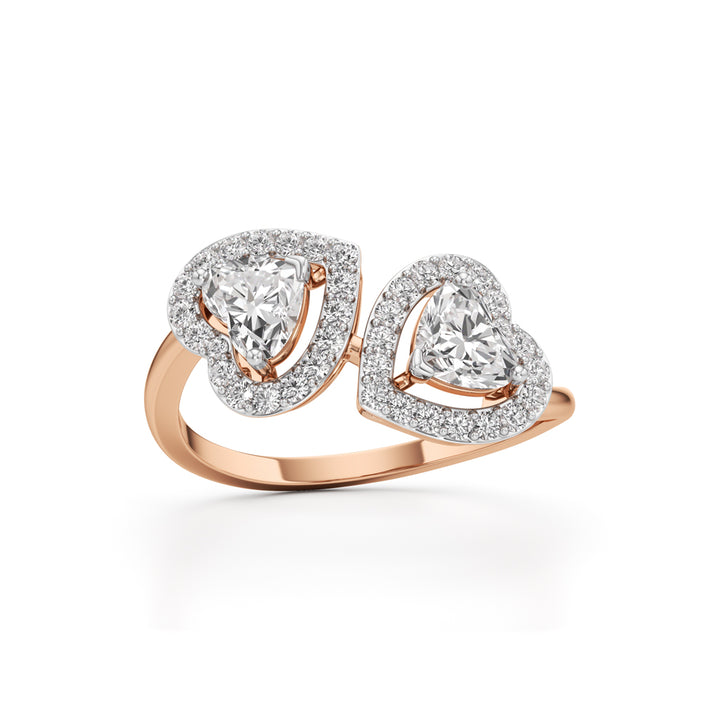 Amora Twin Heart Diamond Ring