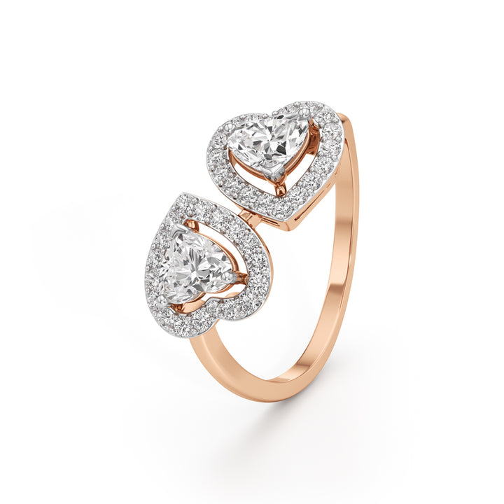 Amora Twin Heart Diamond Ring