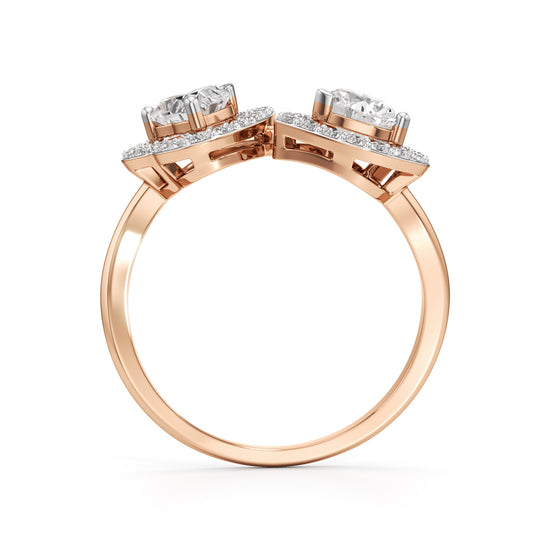 Amora Twin Heart Diamond Ring