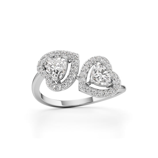 Amora Twin Heart Diamond Ring