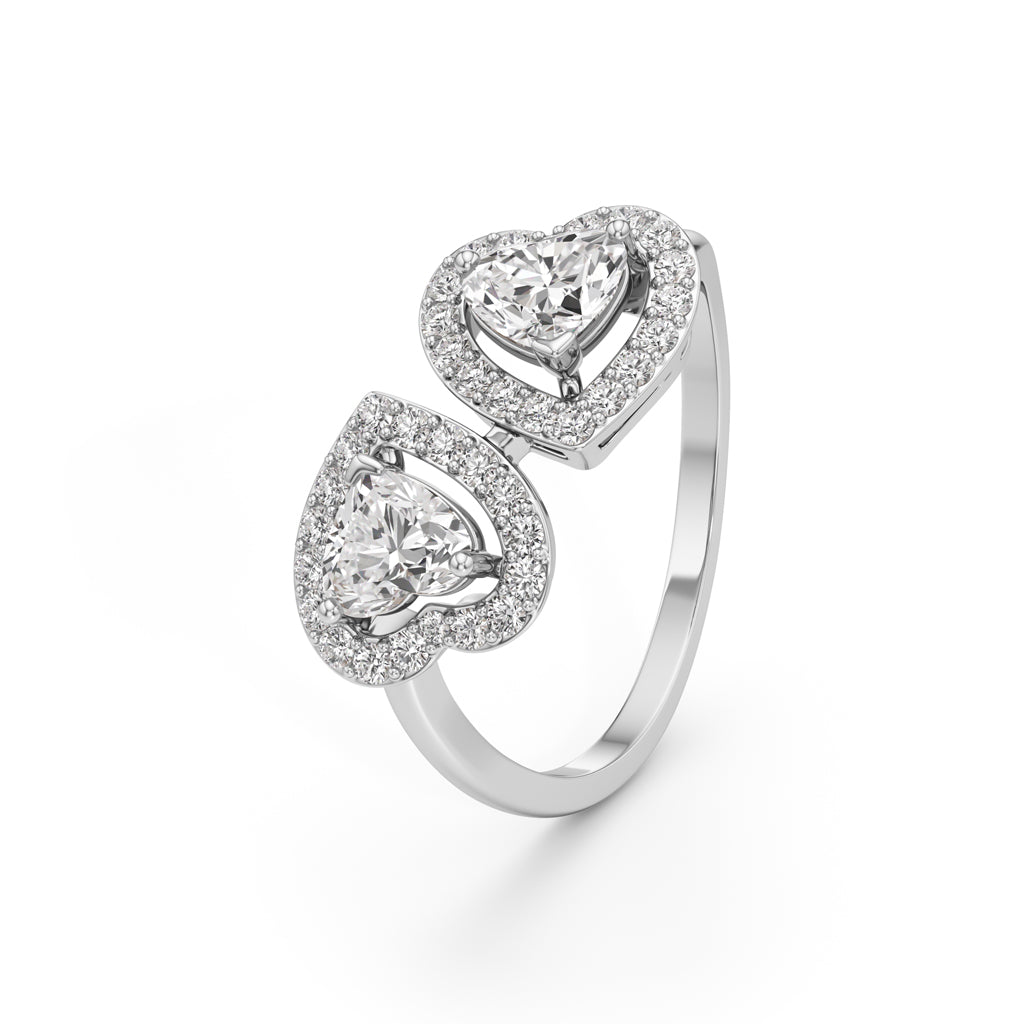 Amora Twin Heart Diamond Ring