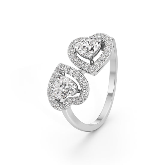 Amora Twin Heart Diamond Ring